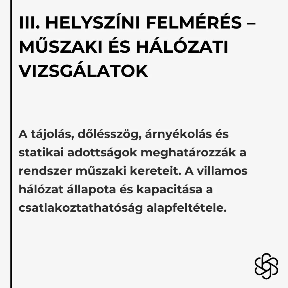 III. Helyszíni felmérés – Műszaki és hálózati vizsgálatok