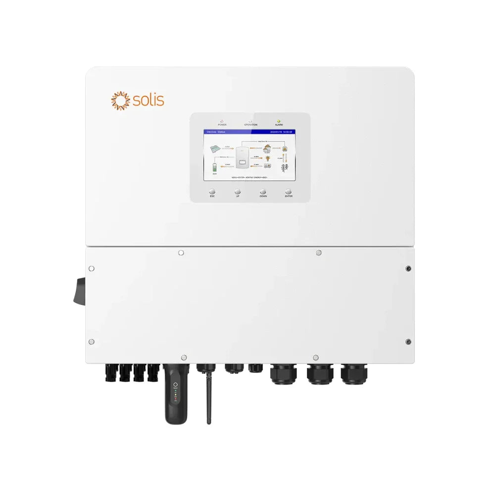 Solis S6-EH3P12K-H aszimmetrikus hibrid inverter 12kW - 3 fázis, 4 MPPT, kijelzővel, nagyfeszültségű (HV)