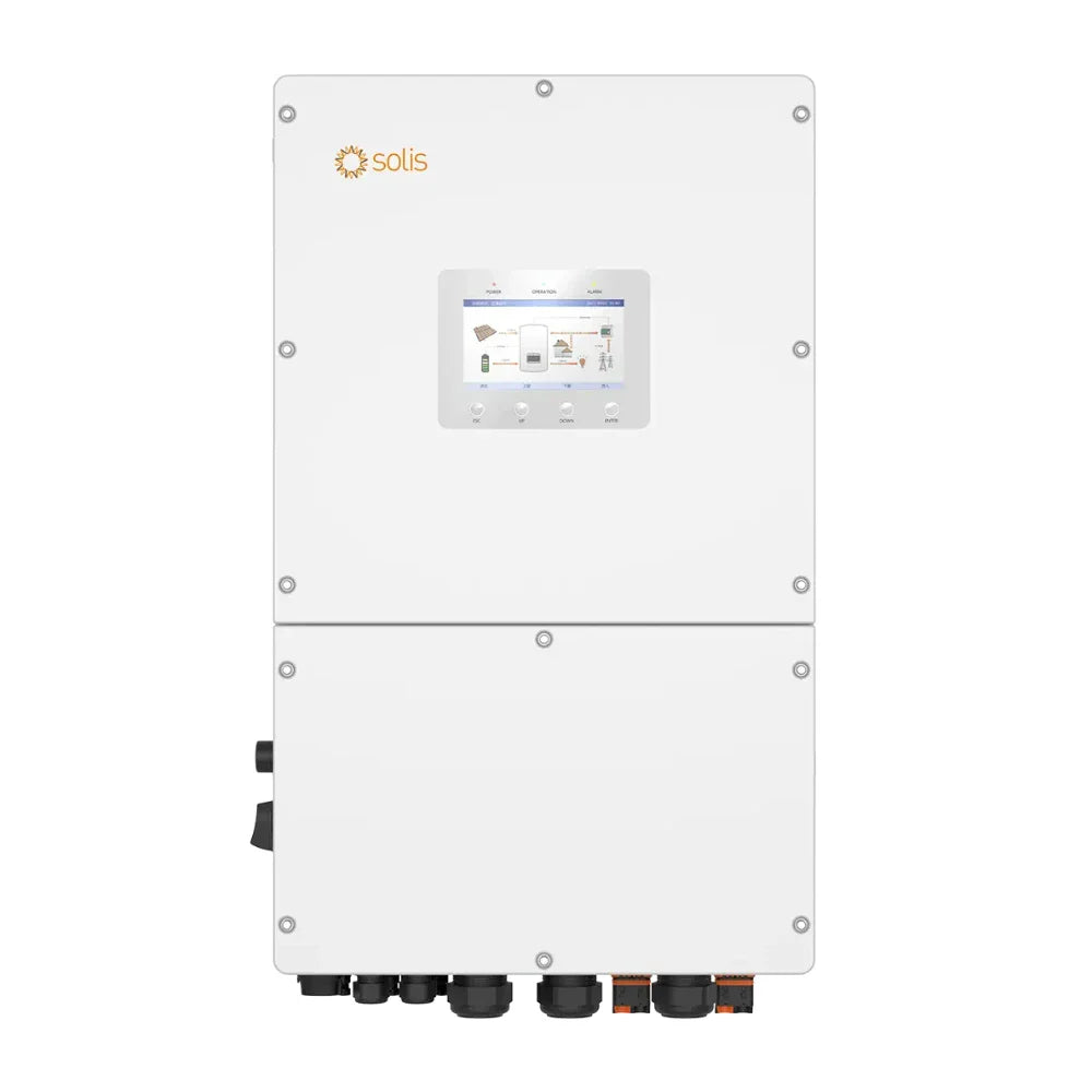 Solis S6-EH3P50K-H aszimmetrikus hibrid inverter 50kW - 3 fázis, 4 MPPT, kijelzővel, nagyfeszültségű (HV)